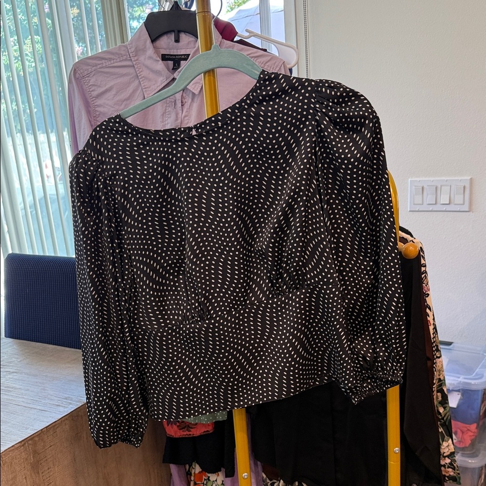 Express Black and White Patterned Blouse